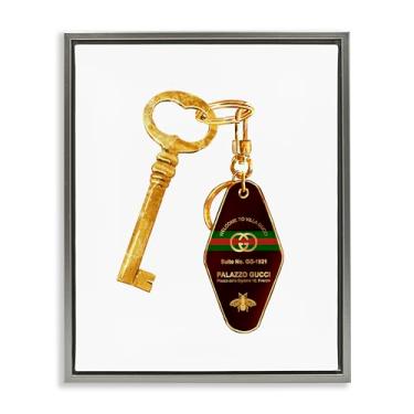 Imagem de Stupell Industries Arte de parede em tela flutuante em ouro com chave de hotel de luxo, design de Ziwei Li, 78 x 63 cm