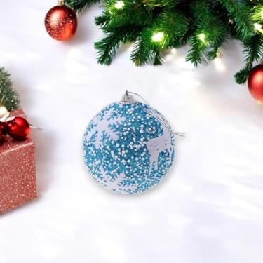 Imagem de Generic 1 peça de enfeites de bolas de Natal, alce, floco de neve, espuma, azul, 8 cm