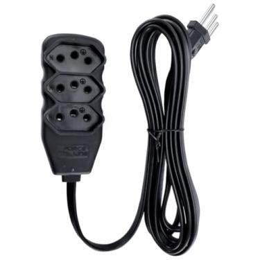 Imagem de Extensão Elétrica Tripla 10A com 3 Tomadas C/Opções de 2m, 3m e 10m – Cabo Resistente, Bivolt, Ideal para Casa, Escritório e Eletrônicos – Segurança, Alcance e Praticidade no Dia a Dia PREMIUM (3M)
