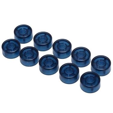 Imagem de 10 peças/pacote com pedal de efeito de guitarra elétrica, amplificadores, tampa de unha, cor doce, interruptor de pé, acessórios de botão de 2,5 cm (azul)