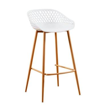 Imagem de Banqueta Alta com Encosto e Apoio para Pés Clarice Branco