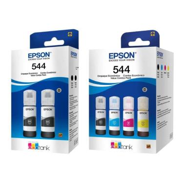 Imagem de Kit Tinta Refil P/ Epson T544 4 Cores + 2 Pretas Original