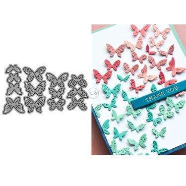 Imagem de DzIxY Vários padrões de borboletas de corte de metal para kit de fabricação de cartões, conjunto de recortes de papel, estêncil, suprimentos, modelos de máquina