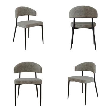 Imagem de 4 Unidades Cadeira Bless Fixa C/4 Pés 53 X 55 X 78cm. Lautrec Marrom Lautrec Marrom