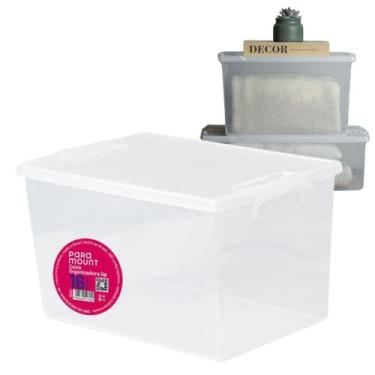 Imagem de Caixa Organizadora Multiuso Up 16 Litros Transparente Lisa Com Tampa I