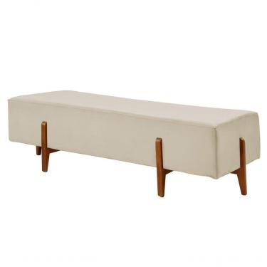 Imagem de Recamier Zurik Luxo Madeira Maciça Castellar Móbile Veludo Bege Claro