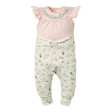 Imagem de Conjunto Bebê Body Curto + Calça Saruel Gatinhos Rosa - Hug
