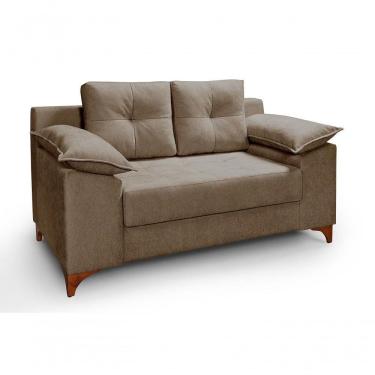 Imagem de Sofá Ibiza 2 L Casal 1,57m Veludo Luxo Fixo Pés De Madeira Avelã 205