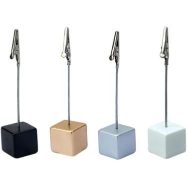 Imagem de 4 suportes de clipe de memorando com fecho jacaré, fotos, cartões, notas, para uso doméstico no escritório, suporte de papel para mesa, porta-notas de escritório, porta-notas