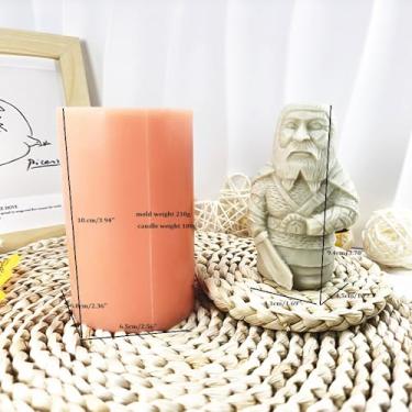 Imagem de Moldes de vela de silicone Odin ThorTyr nórdico pagão feito à mão molde de figura personalizada reutilizável molde de cera nórdica DIY presentes decoração de mesa (cinza)
