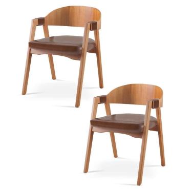 Imagem de Kit 2 Cadeiras para Sala de Jantar Luna Marrom