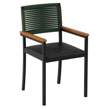 Imagem de Cadeira com Braço para Sala de Jantar Viena Verde/Preto