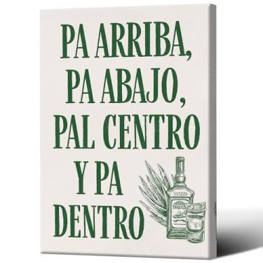 Imagem de Arte de parede em tela vintage mexicana, estampa de pôster de tequila Cheers, decoração de parede minimalista para carrinho de bar cozinha 30 x 45 cm sem moldura