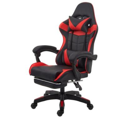 Imagem de Cadeira Gamer Ergonômica Reclinável com Apoio para os Pés  material si