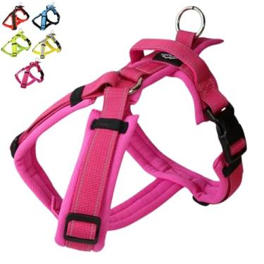 Imagem de 【Hakusan】 Série Zero Harness Mesh, Peitoral para Cachorros, Acolchoado, Ajustável, Design Sem Puxar, Segurança, Marca Japonesa, Cachorro Grande, (Mesh/Rosa × Rosa, G)