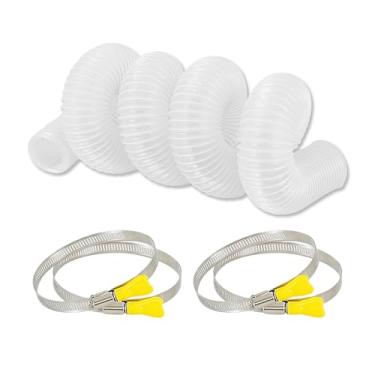 Imagem de Mangueira de coleta de poeira de PVC de 6,3 cm x 25 cm com braçadeiras de aço inoxidável 304, para serra de mesa, serra de fita, plaina, marcenaria e sistema de coleta de poeira de loja de madeira