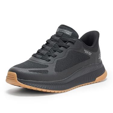 Imagem de Skechers Tênis masculino Hands Free Slip-ins-Bobs Sport Squad Chaos 4, Preto/preto, 15 Wide