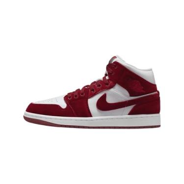 Imagem de Nike Tênis feminino Air Jordan 1 Mid SE, Branco/Team Red-Black-White, 36