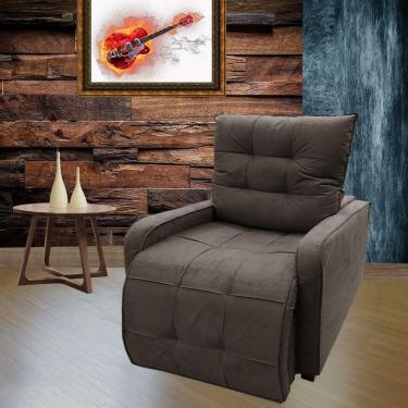 Imagem de Poltrona Reclinável Sala Quarto Amamentação Azera Marrom