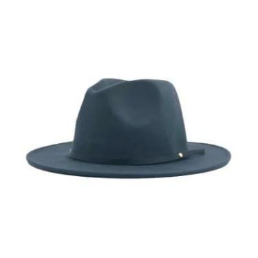 Imagem de Chapéu Fedora Vintage Unissex De Lã Trilby 54-56-60CM Com Aba Larga El