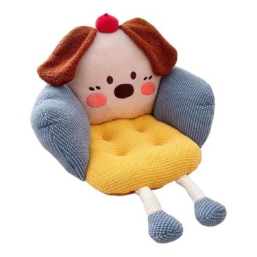 Imagem de Ｂｅｓｇａ Almofada de assento fofa com encosto e apoio de braços, confortável para usar no chão, antiderrapante, ideal para festas, inauguração de casa, sala de, Apoio de Braço Azul