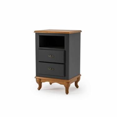Imagem de Mesa De Cabeceira 2G COM Nicho Cor Imbuia - EcomEM, Preto - Imbuia