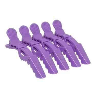 Imagem de Kit C/ 5 UN Clips De Cabelo Crocodilo Antiderrapante Bonitta, Roxo