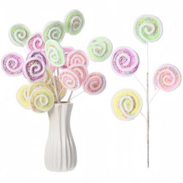 Imagem de Norme 5 palhetas de árvore de Natal pastel de 40,6 cm, palitos de doces e pirulitos para decoração de enchimento de árvore de Natal, enfeites de galhos de Natal para enchimento de vaso de guirlanda