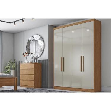 Imagem de Guarda Roupa 4 Portas E 3 Gavetas Moderni/sevilha Plus Cumaru/fendi 25 - Horizonte