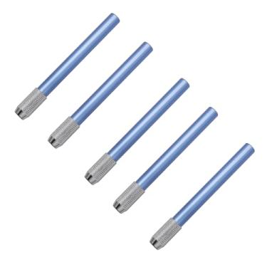 Imagem de PTILSERY 5 extensores de lápis, alongador de lápis, cor alumínio, suporte para alongador de caneta, extensor de lápis, azul