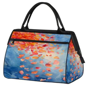 Imagem de Bolsa pequena para o fim de semana, feminina, masculina, rosa, vermelha, dobrável, bolsa esportiva leve para academia, Cor: 18, 15.2*8.3*11.6 inch, Moderno