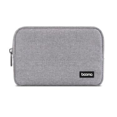 Imagem de Bolsa de viagem à prova d'água para acessórios eletrônicos – bolsa de armazenamento digital, organizador de cabos para cabos de dados, telefones celulares, AirPods, unidades USB e mais cinza