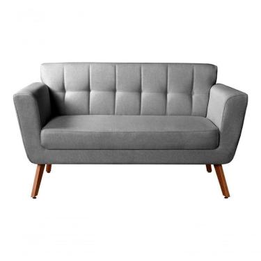 Imagem de Namoradeira Sofá 2 Lugares Bruna Decoração Confortável - Linho Cinza 320