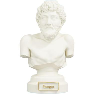 Imagem de Estátua Busto Esopo - Escritor Grego (Cor Mármore Dourado)