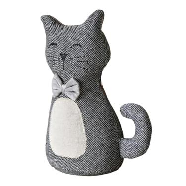 Imagem de Bothyi Batente de porta decorativo e fofo, feito de tecido com um bichinho de pelúcia, portátil e ideal para decorar o chão de escritórios, apartamentos, com Gravata Borboleta