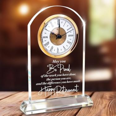 Imagem de Presente de aposentadoria para mulheres e homens relógio de mesa de quartzo presentes para chefe líder amigos professores