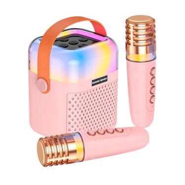 Imagem de Máquina de Karaokê Portátil | Alto-Falante Sem Fio Para Canto Com 2 Microfones - Brinquedo Karaokê | Para Jardim Quintal Festas Ao Ar Livre Reuniões Casa Performance Escritório