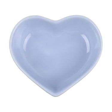 Imagem de prato de lanche Pratos para servir lanches de cozinha para condimentos Prato para molhos cerâmica para temperos em formato coração tigela de sopa(Purple)