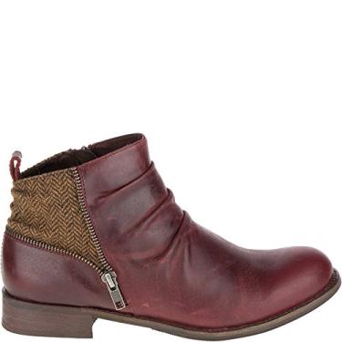 Imagem de Cat Footwear Bota feminina Kiley de couro plissado, cano curto com detalhes de tweed, Sedona Tweed, 7.5