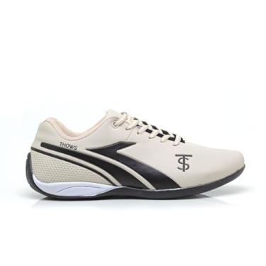 Imagem de THOWS Chuteira Masculina Futsal, Material Sintético e Têxtil, Acolchoada, Resistente, Casual Esportivo, Adulto (Bege, BR, Adulto, Numérico, 39)