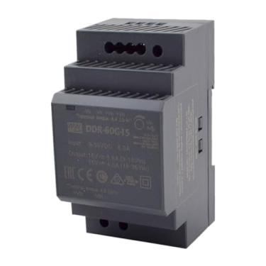 Imagem de Mean Well 60W Fonte De AlimentaçãO Dc-Dc Tipo Trilho Din Semi Modular Para RáDio Amador E Computador 15V 4A (DDR-60G-15 15V/4A/60W/DIN Rail Power)