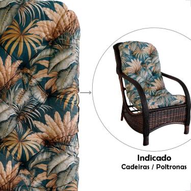 Imagem de Almofada Acquablock Palmares Petróleo P/assento De Cadeiras