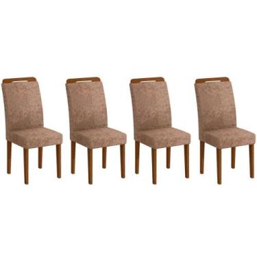 Imagem de Kit 4 Cadeiras Sala Jantar Athenas 4 Un Imbuia-Capuccino/Suede Capucci