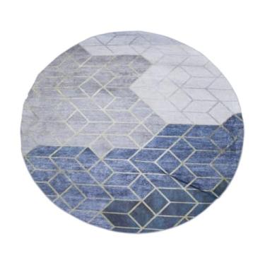 Imagem de Tapete Redondo Premium, Veludo Cristal, 160cm Diâmetro, Base Antiderrapante, Estampa Sortida