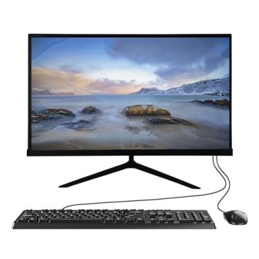 Imagem de PINGDY Computador Desktop All-in-One, G5400 Quad-Core 16GB RAM, 512GB SSD, tela FHD, teclado e mouse com fio, alto-falante e webcam RGB, preto