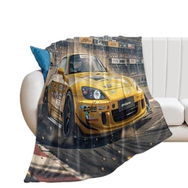 Imagem de HouLaiZhe Cobertor Super Macio Flanela Japonês Carro Esportivo JDM S2000 Cobertores de Refrigeração Leve para Sofá-Cama Cadeira Sofá Carro Viagem ao Ar Livre Leve Quente 101,6 cm x 127 cm