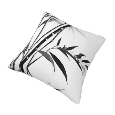 Imagem de Imagem de árvore caligrafia chinesa - almofada quadrada decorativa impressa - Design reversível, zíper oculto, poliéster macio para sofá, cama e carro - Hipoalergênico 56 x 56 cm