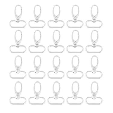 Imagem de Clipes de gatilho giratórios de liga de zinco, 20 peças, ganchos duráveis ​​para chaveiro, garrafas, tendas, cordas, acessórios diy, prata 20mm 25mm 32mm 38mm (25mm)