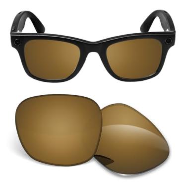 Imagem de Biyxpiv Lentes de substituição de 1,5 mm compatíveis com óculos de sol inteligentes Ray-Ban Meta Wayfarer (Gen2) RW4012 50 mm, Bronze espelhado