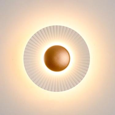 Imagem de Luminária de parede LED 12W (5W+7W) moderna com design de halo, redonda, à prova d'água IP65, para uso externo, 3000K, com 2 chamas, ideal para quarto, sala de estar e varanda, branca.